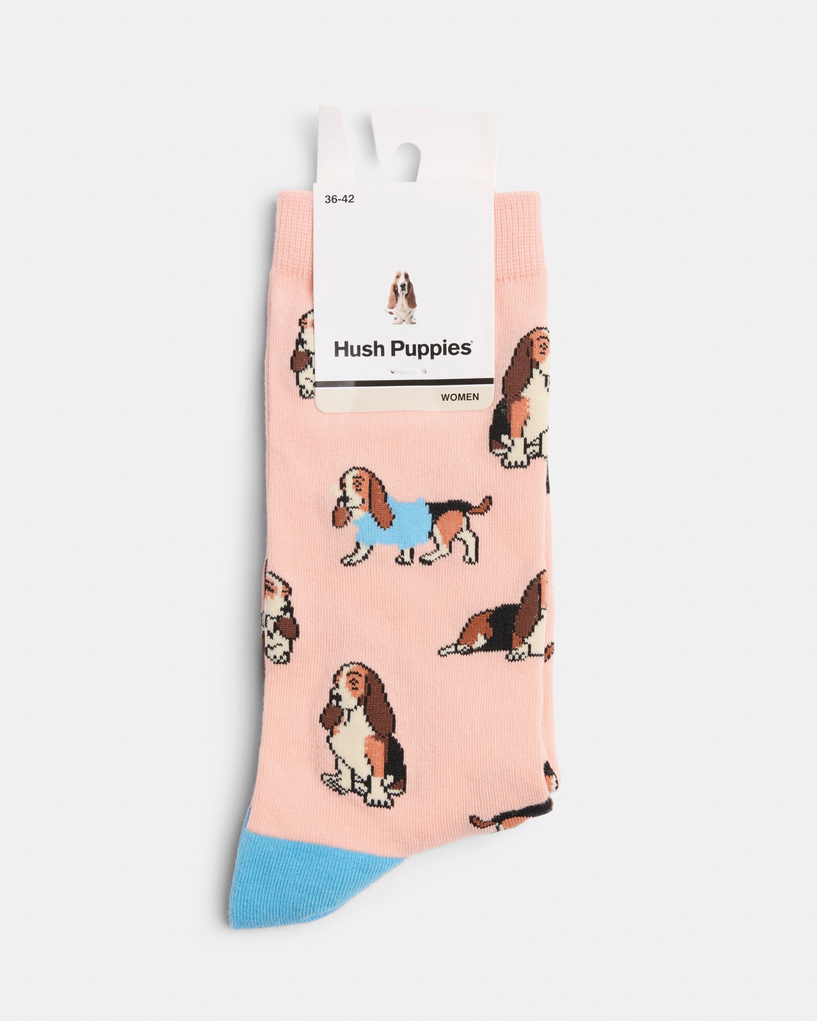 Hp Crew Socks Basset Hound Rose