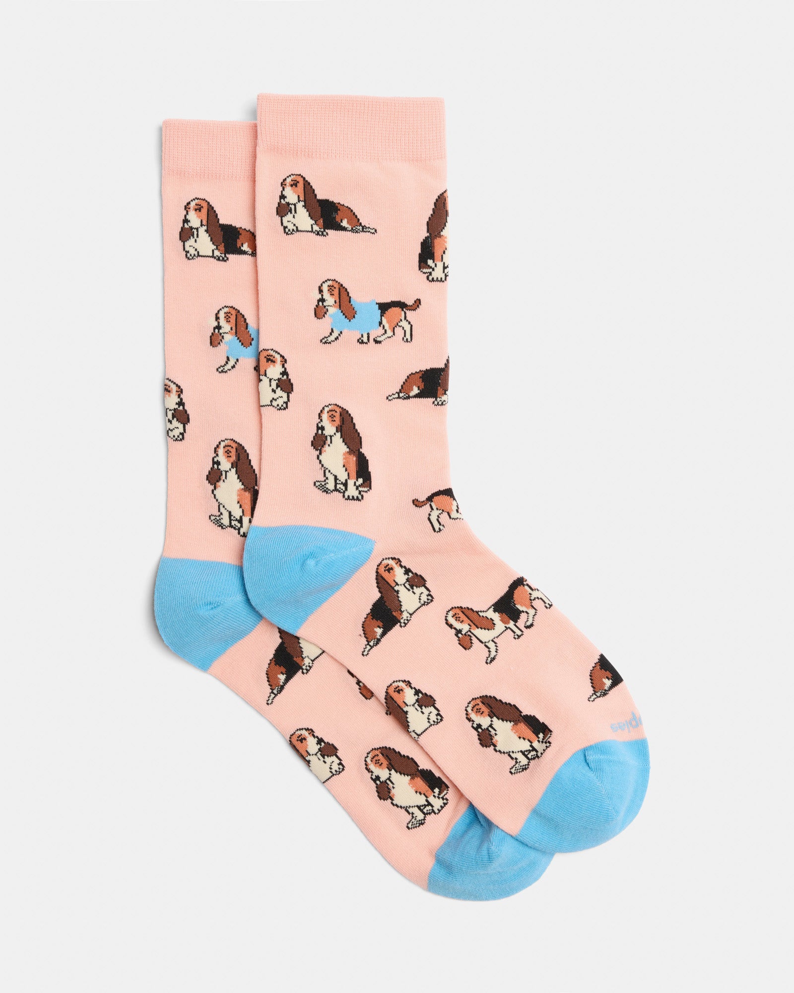 Hp Crew Socks Basset Hound Rose