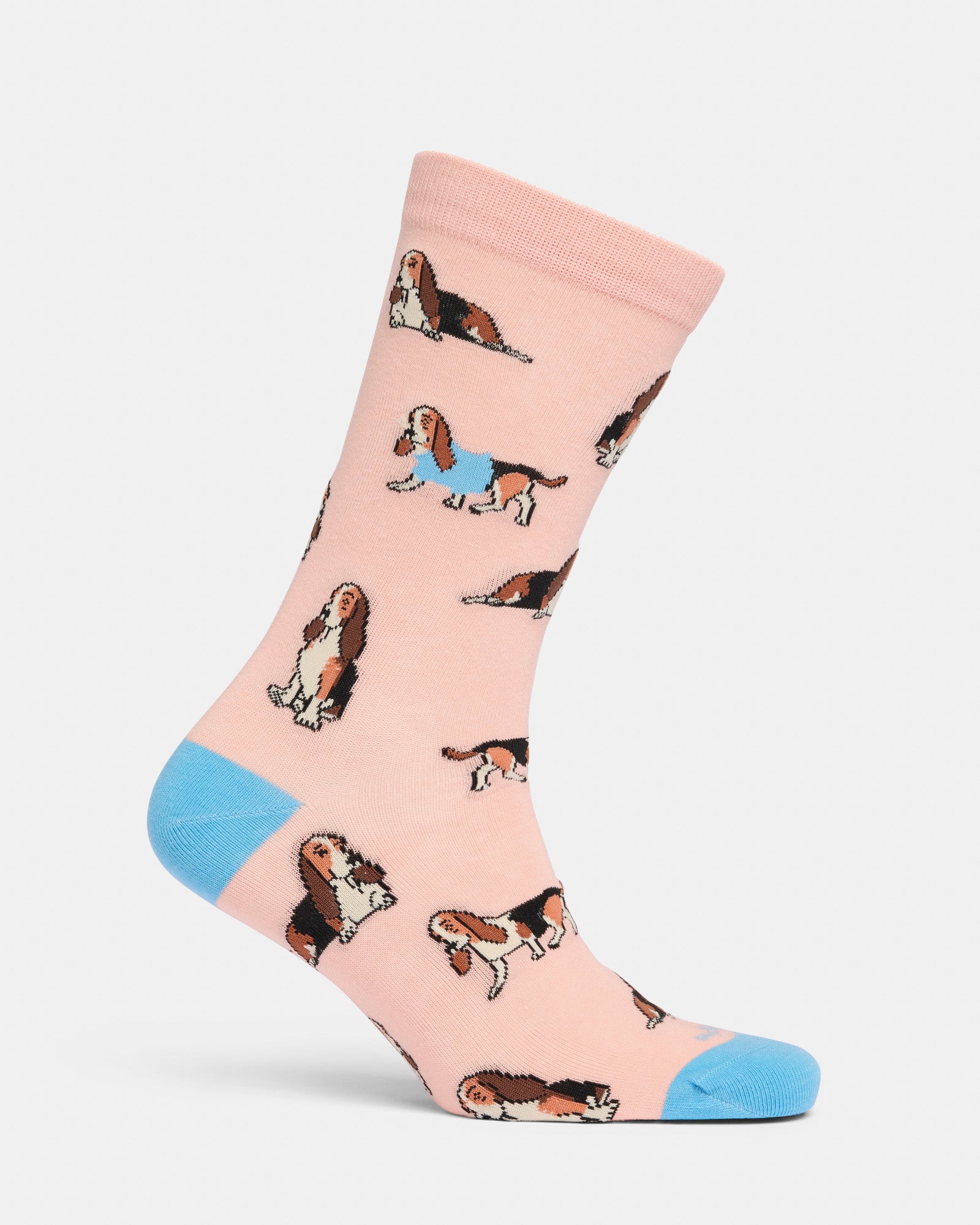 Hp Crew Socks Basset Hound Rose