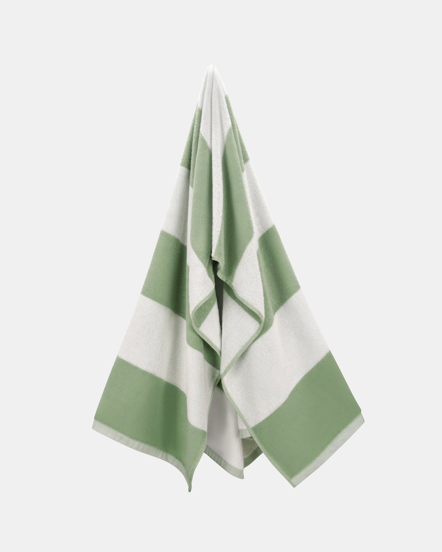 Stripe Terry Beach Towel White/Green