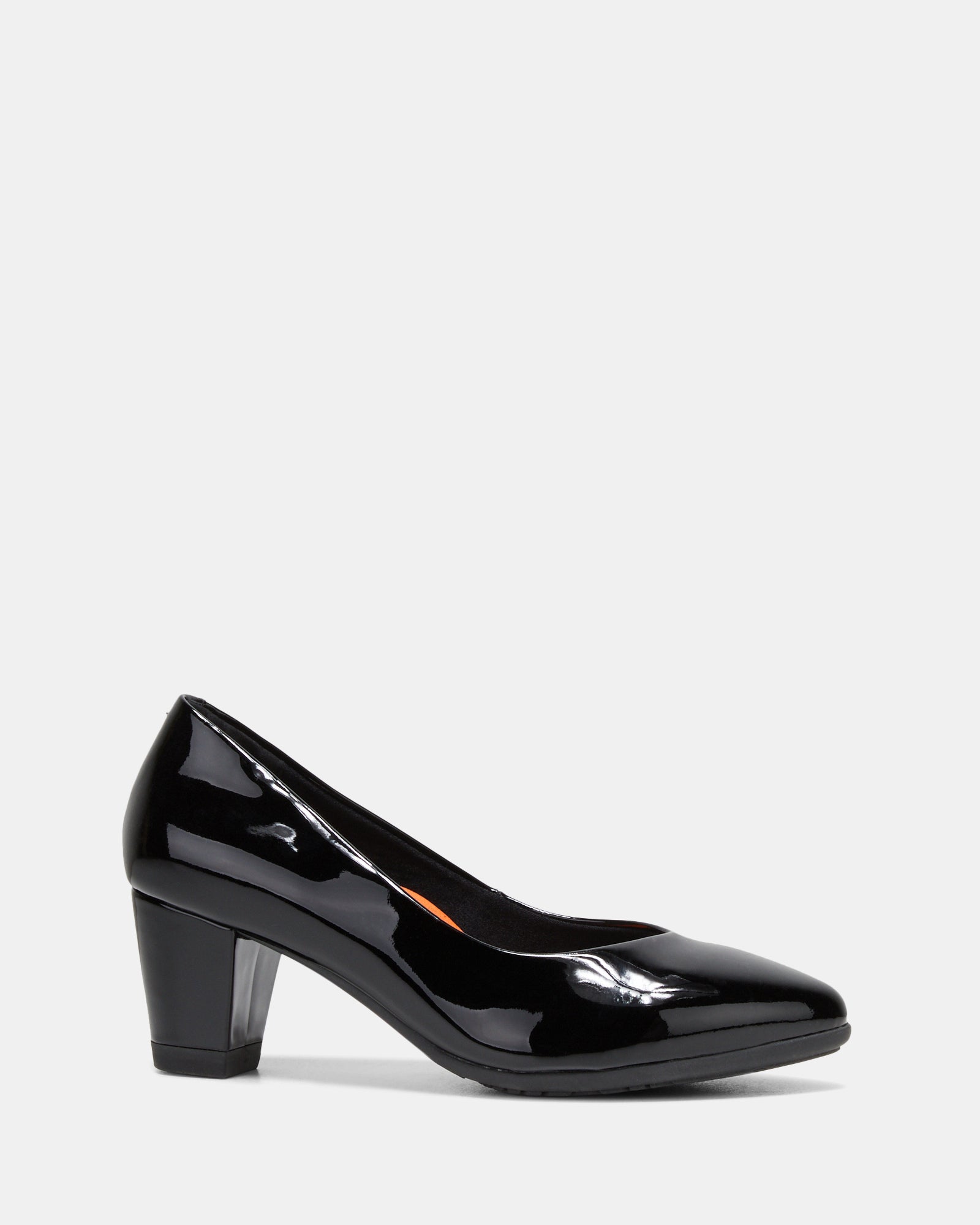 Womens black patent leather on sale shoes