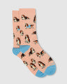 Hp Crew Socks Basset Hound Pink