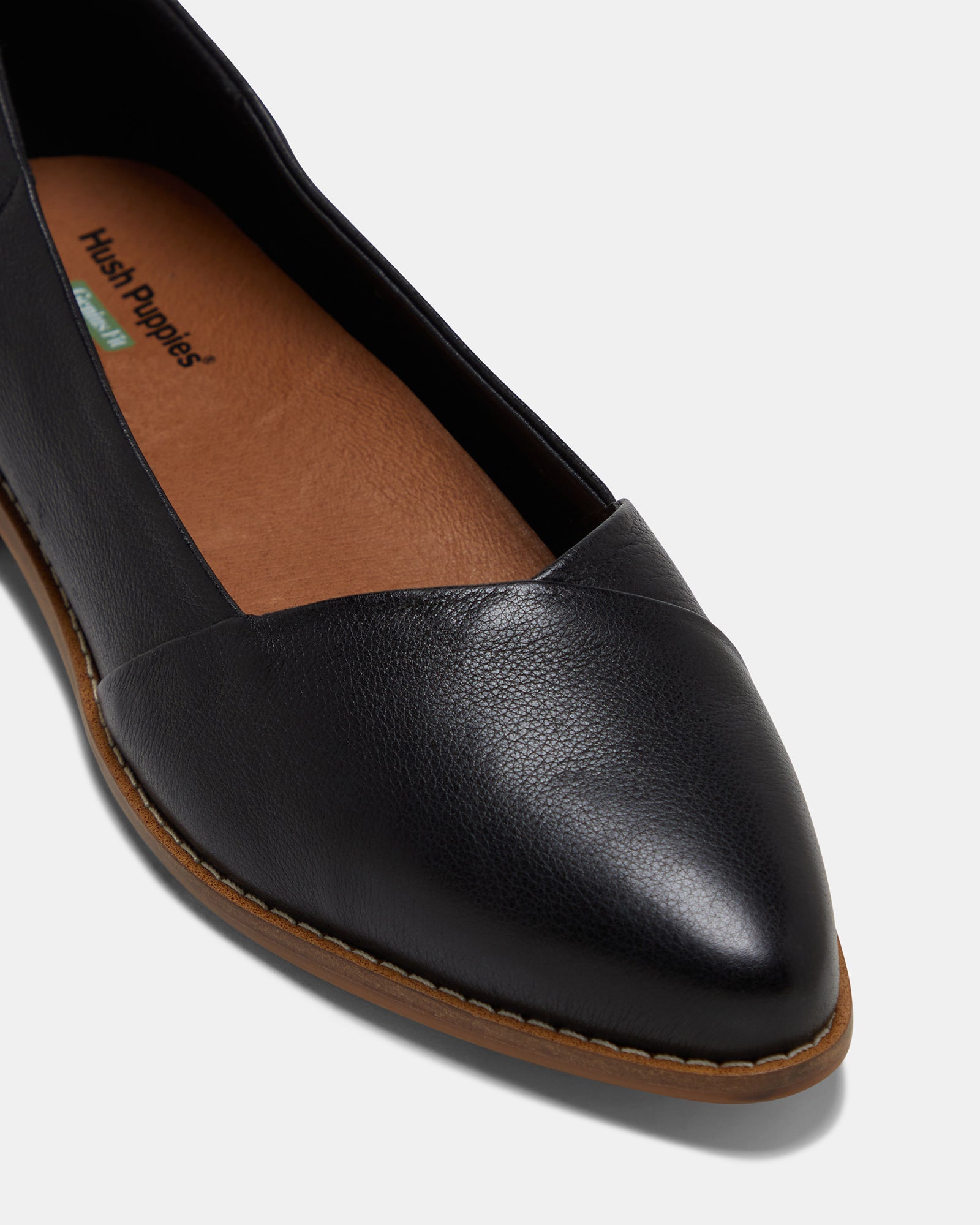 Hush puppies flat black shoes Clearance