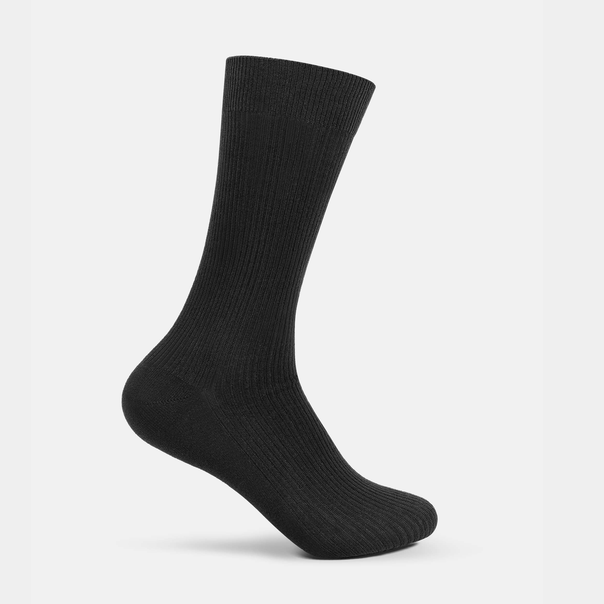 Everyday Rib Crew Sock  Black