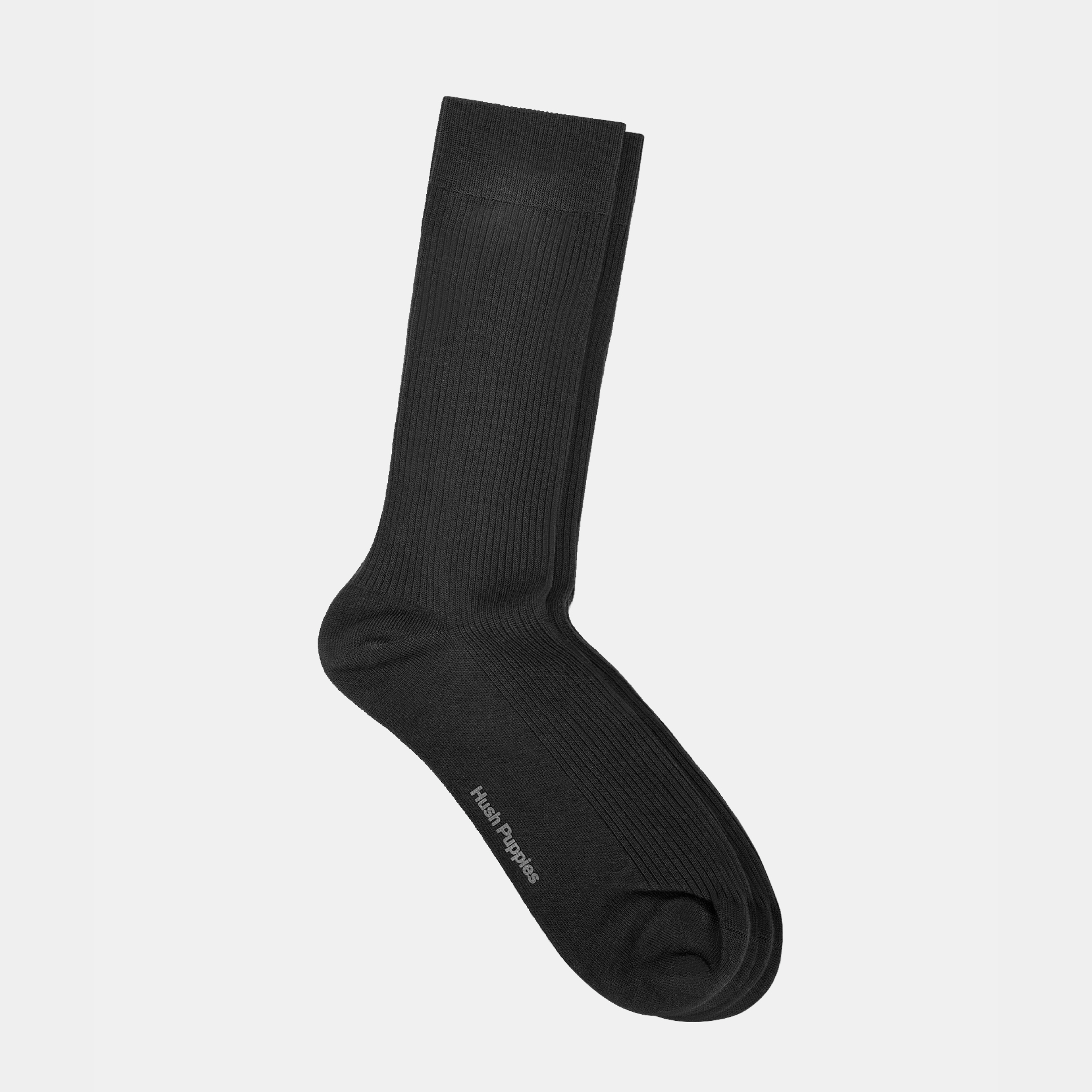 Everyday Rib Crew Sock  Black