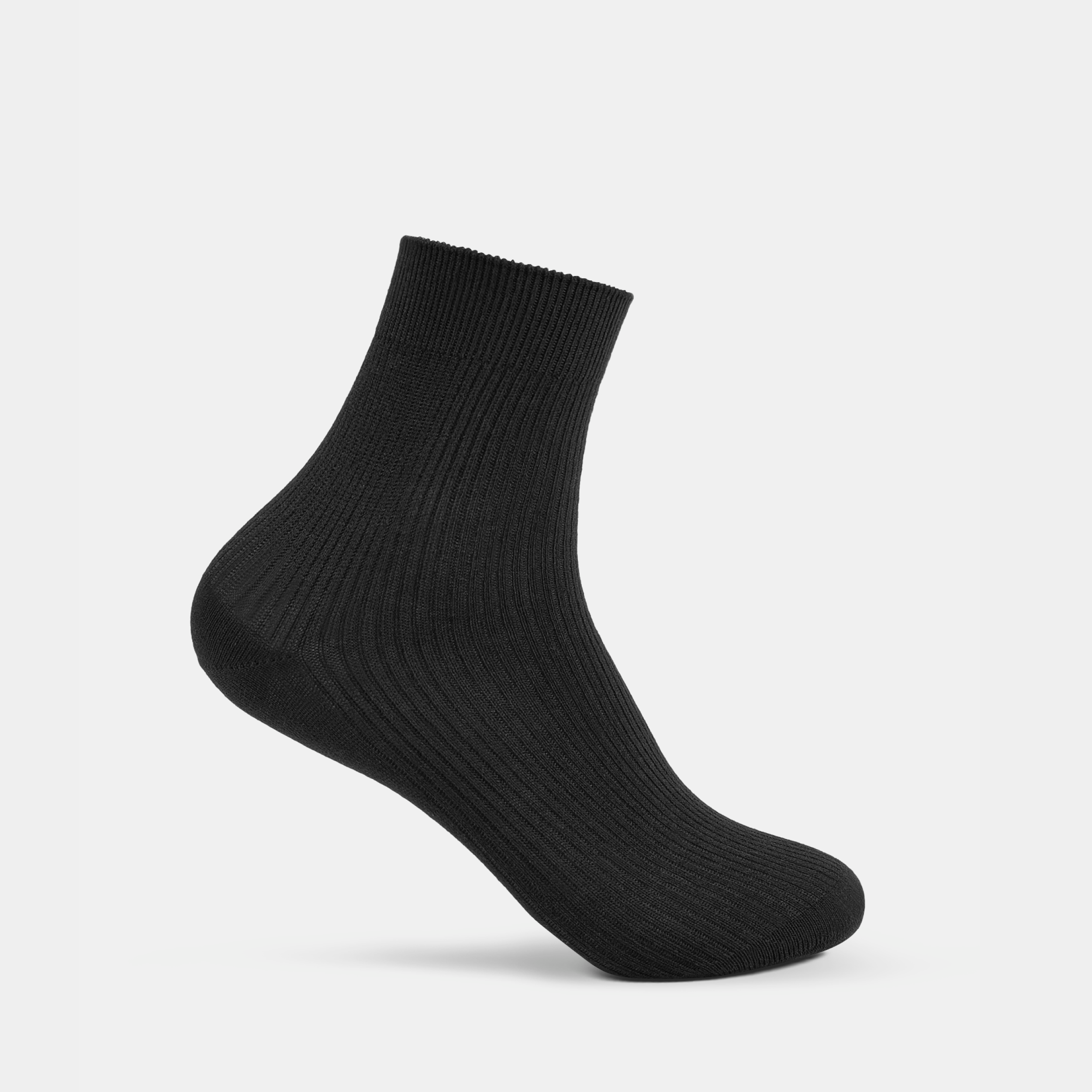 Womens Everyday Rib Quarter Sock Black