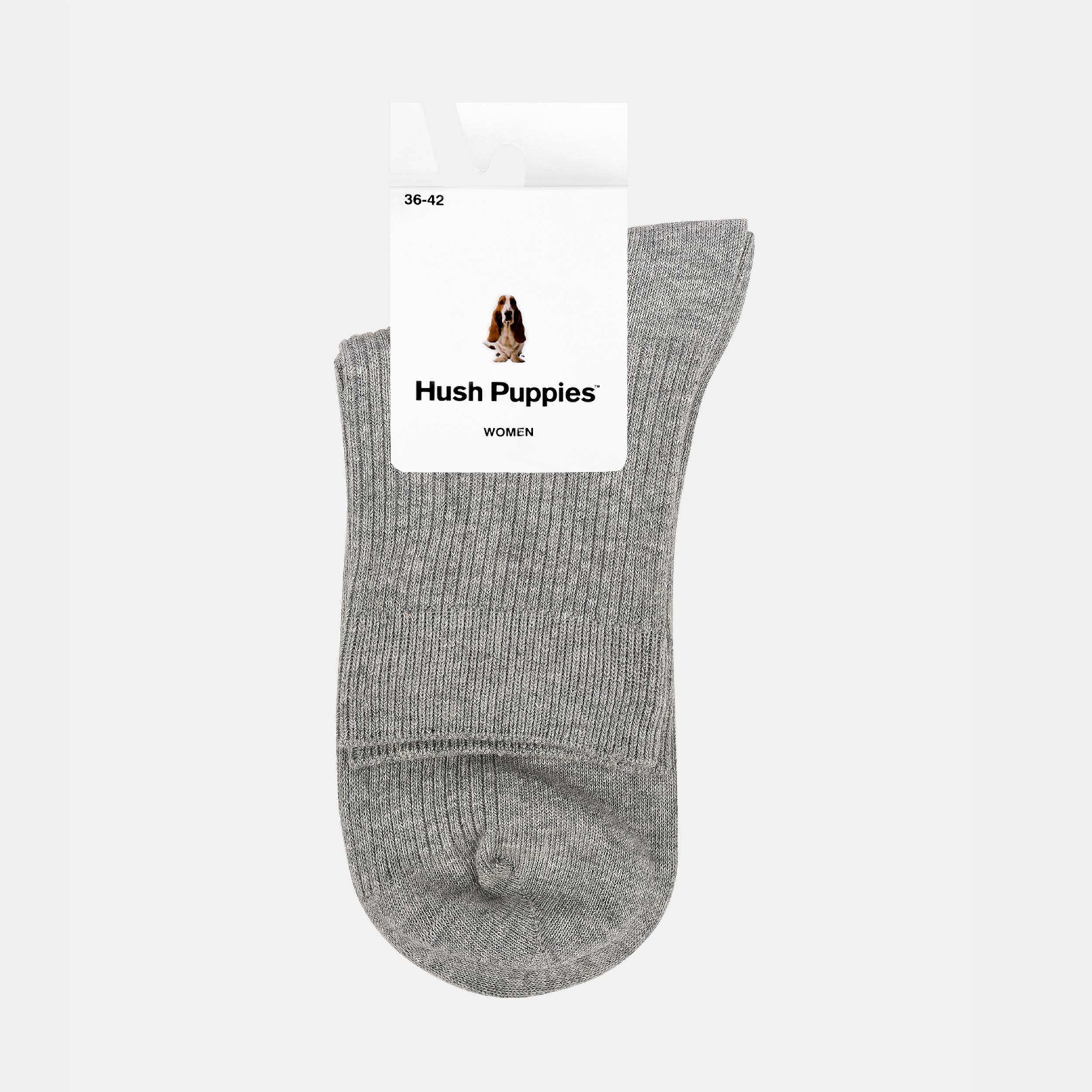 Womens Everyday Rib Quarter Sock Grey Marle
