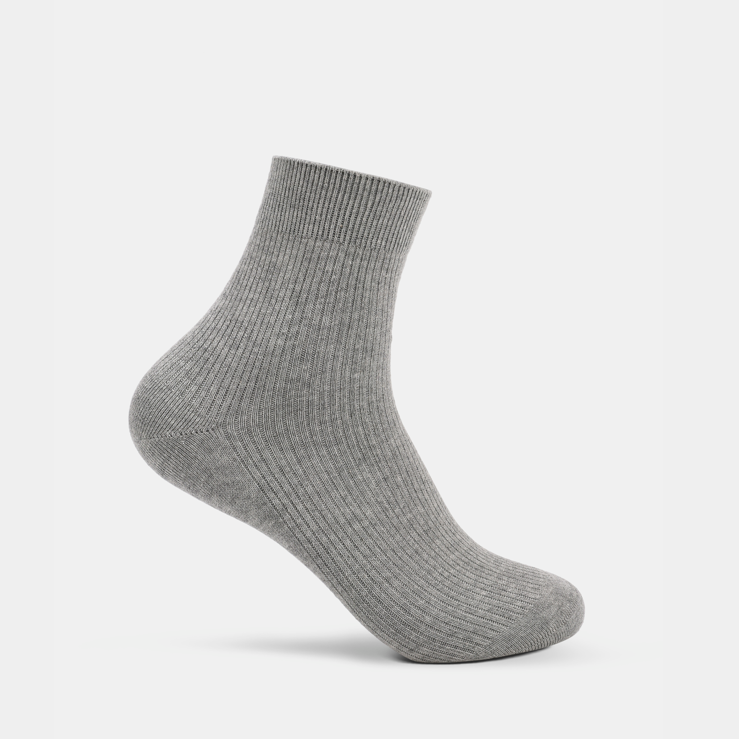 Womens Everyday Rib Quarter Sock Grey Marle
