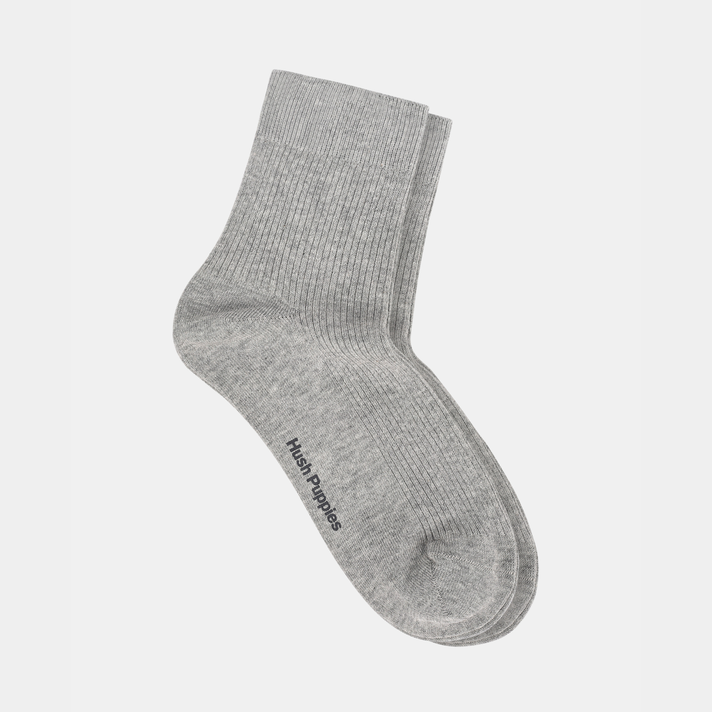 Womens Everyday Rib Quarter Sock Grey Marle