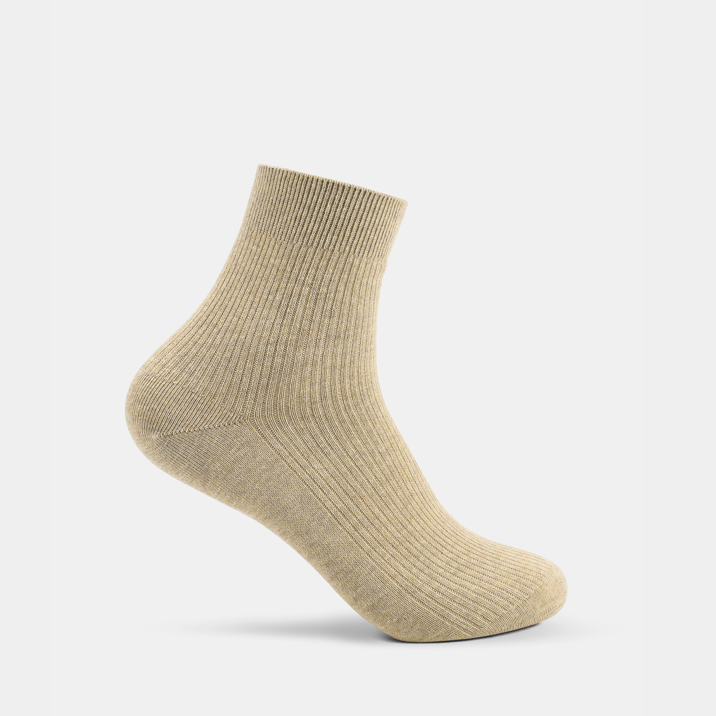 Womens Everyday Rib Quarter Sock Oatmeal