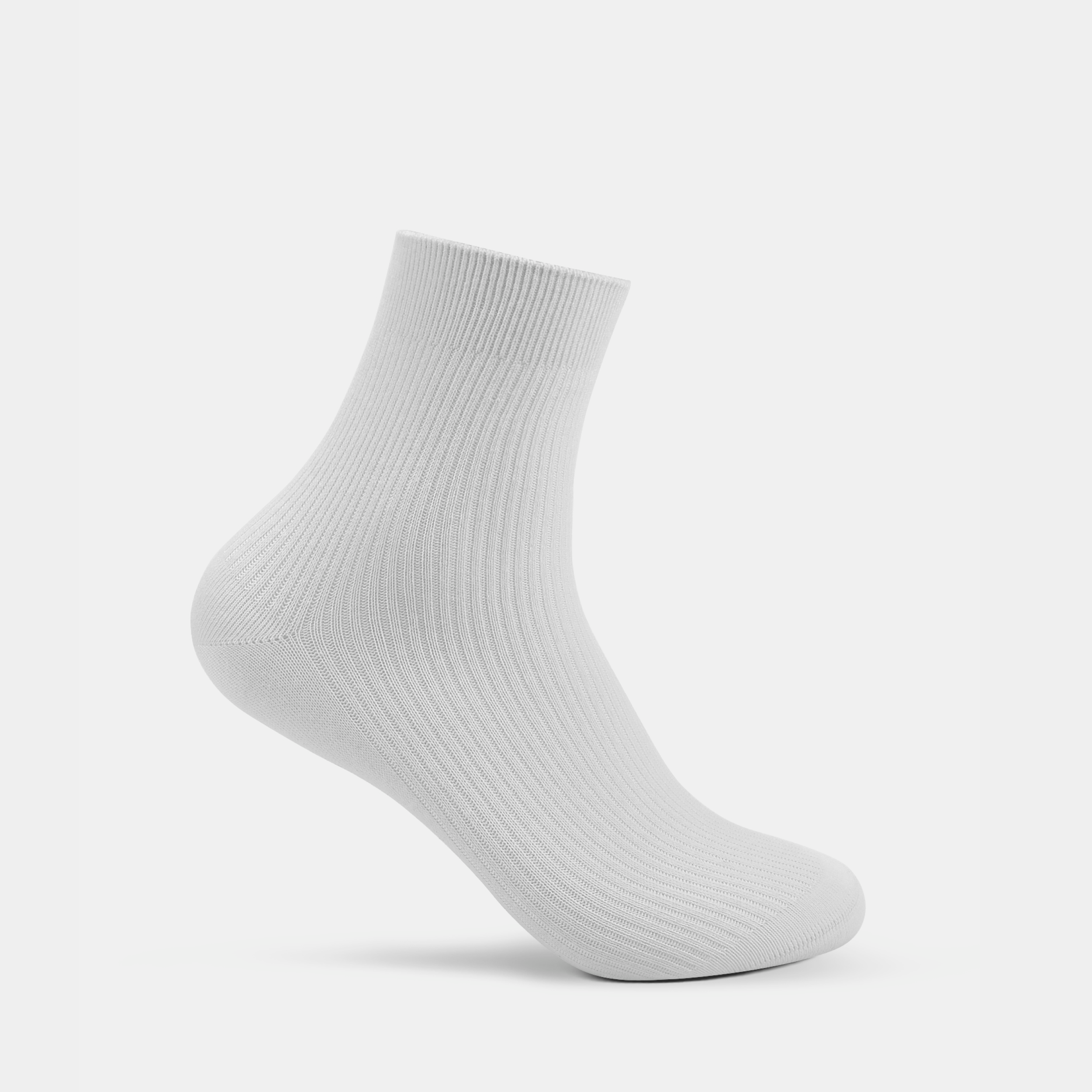 Womens Everyday Rib Quarter Sock White