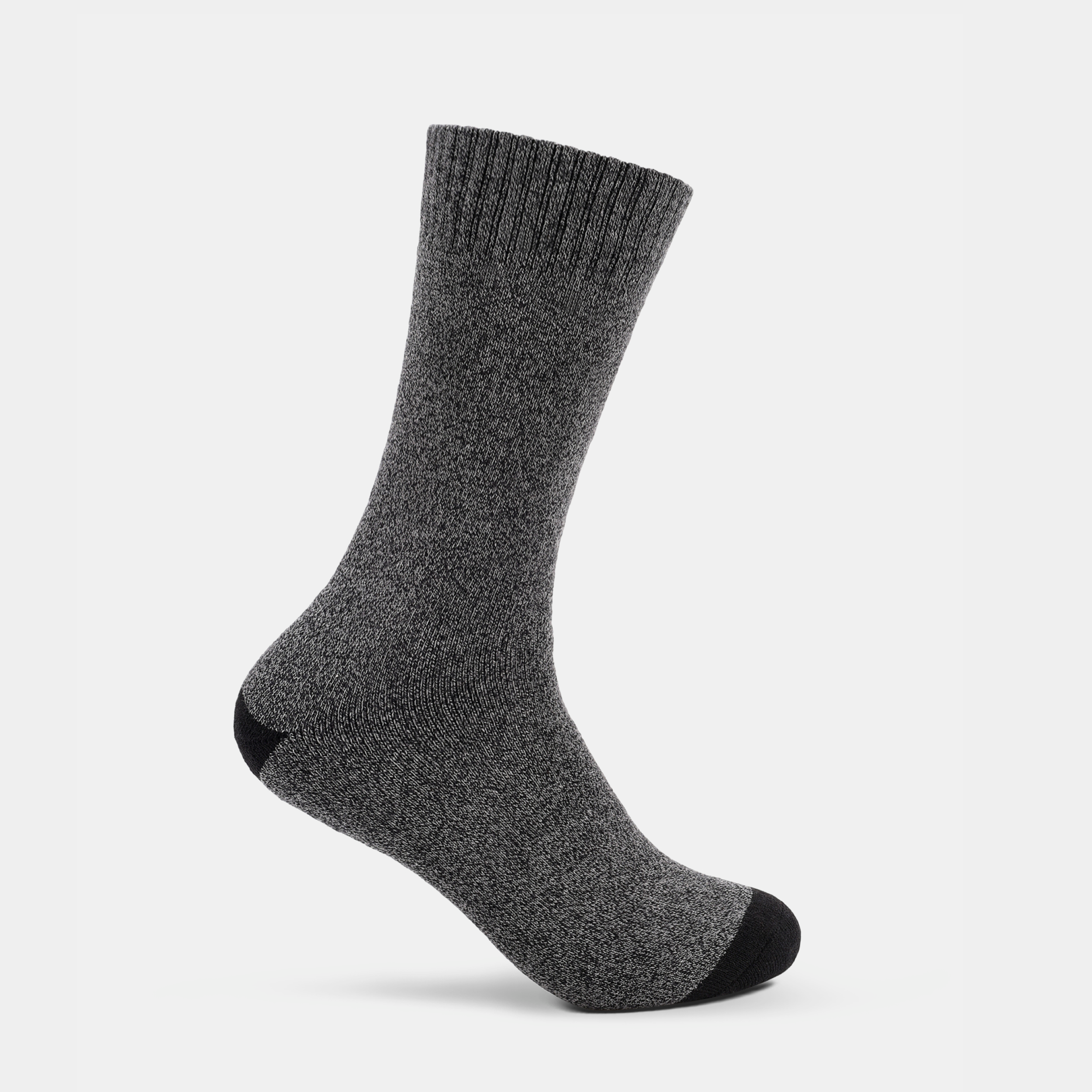 Mens Twisted Yarn Boot Sock Black/Grey