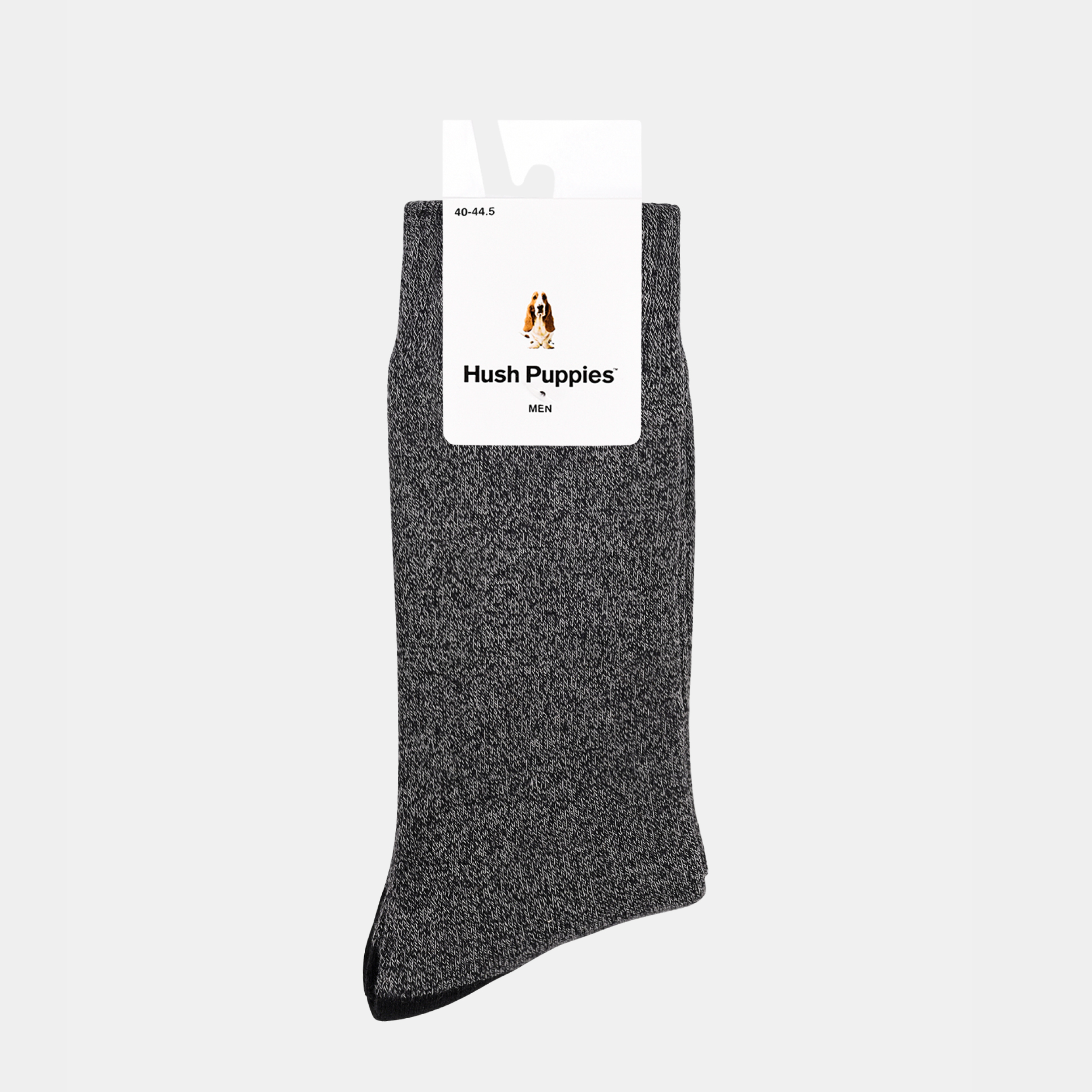 Mens Twisted Yarn Boot Sock Black/Grey