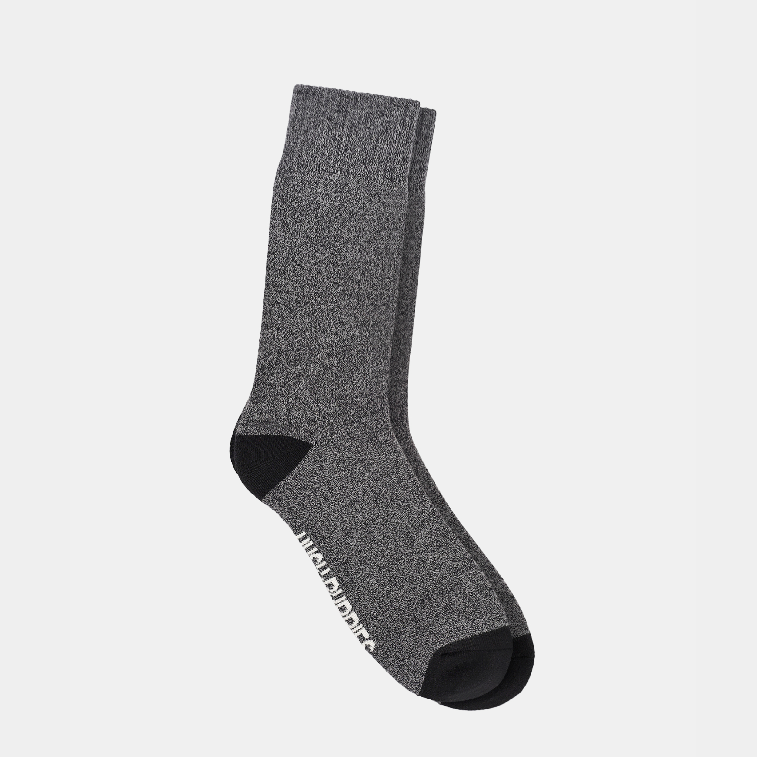 Mens Twisted Yarn Boot Sock Black/Grey